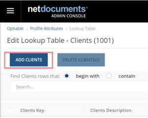 Adding a New Client and/or Matter to NetDocuments | Optiable